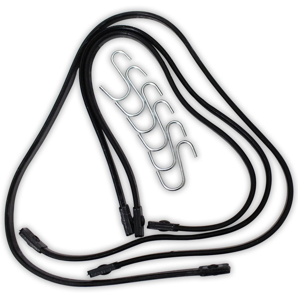 3 Large Rubber Straps with 6 "S" Hooks For Fastening TA9870486