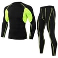 thumbnail image 1 of Qarigey Conjuntos de ropa interior térmica de invierno para hombre, Calzoncillos largos a prueba de viento, mallas elásticas de manga larga, traje para conjuntos de ropa negro y verde SG Qarigey AP013580-03, 1 of 6