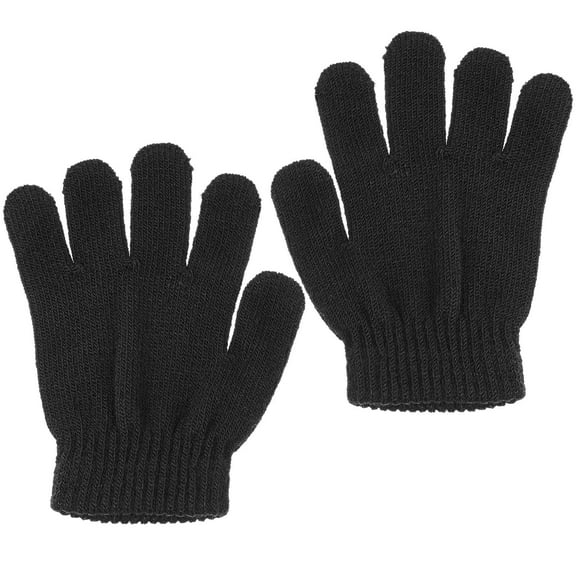 WHAMVOX  Boys Winter Gloves Kids Finger for Girls Toddler Work Black