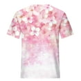 thumbnail image 4 of Otvok Womens Round Neck Floral Print Casual Print Round Neck Short Sleeve Pink Tops, 4 of 6