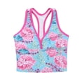 thumbnail image 3 of HULIJA Kids Girls 3PCS Tankini Swimsuit Sports Tank Top with Swim Skirt Bottoms Bathing Suit Blue Rose Red 5-6, 3 of 7