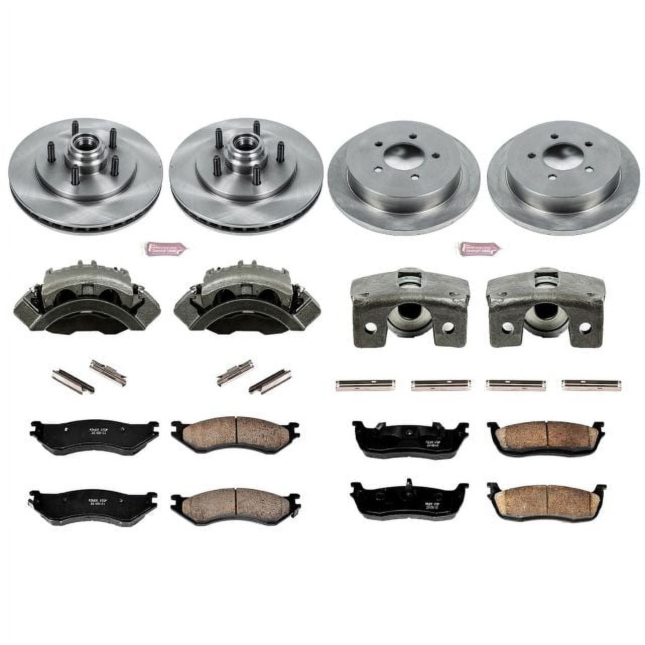 PowerStop Front and Rear Stock Replacement Brake Pad and Rotor Kit with Calipers Fits: FORD LINCOLN Select Models KCOE1919