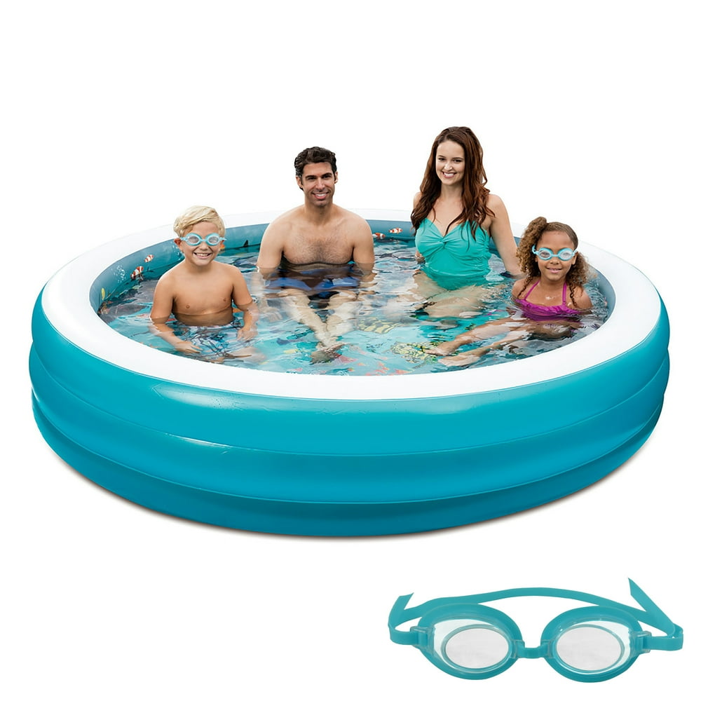 Blue Wave 3D Inflatable 7.5-ft Round 22-in Deep Family Swimming Pool - Walmart.com - Walmart.com