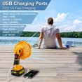 thumbnail image 2 of Outdoor Portable Camping Fan with Light,for Tent Hiking Fishing Travel, 3 Modes Brightness and Wind Speed, Powered by Dewalt 18V/20V Li-ion Battery BCD606 DCB205 DCB609 DCB204etc., 2 of 10