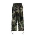 thumbnail image 6 of Zhden Camo Pants Women Baggy Mid Waisted Outdoor Trousers Y2K Wide Leg Camoflage Cargo Pants Trendy Comfy Pants（AG,S）, 6 of 6