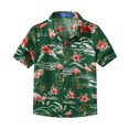 thumbnail image 1 of SSLR Big Boys Flamingos Hawaiian Shirt Button Down Shirt Short Sleeve Luau Shirt for Kids, 1 of 8