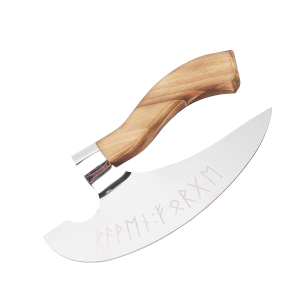 Cortador De Pizza Vikingo, Hacha De Pizza Con Agarre Antideslizante, Acero Inoxidable Y Madera De Pino, Estilo Medieval Para Restaurante