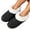 Black, variant on Women Fuzzy Fleece Collar Closed Back House Slippers, Suede Upper Embroidery Warm Winter Mules, Non Slip Soft Sole Indoor Bedroom Shoes Red 36