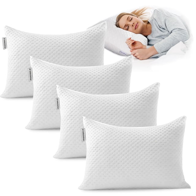 Set de 4 Almohadas Memory Foam Estándar Gel Ajustable Suave Cómoda