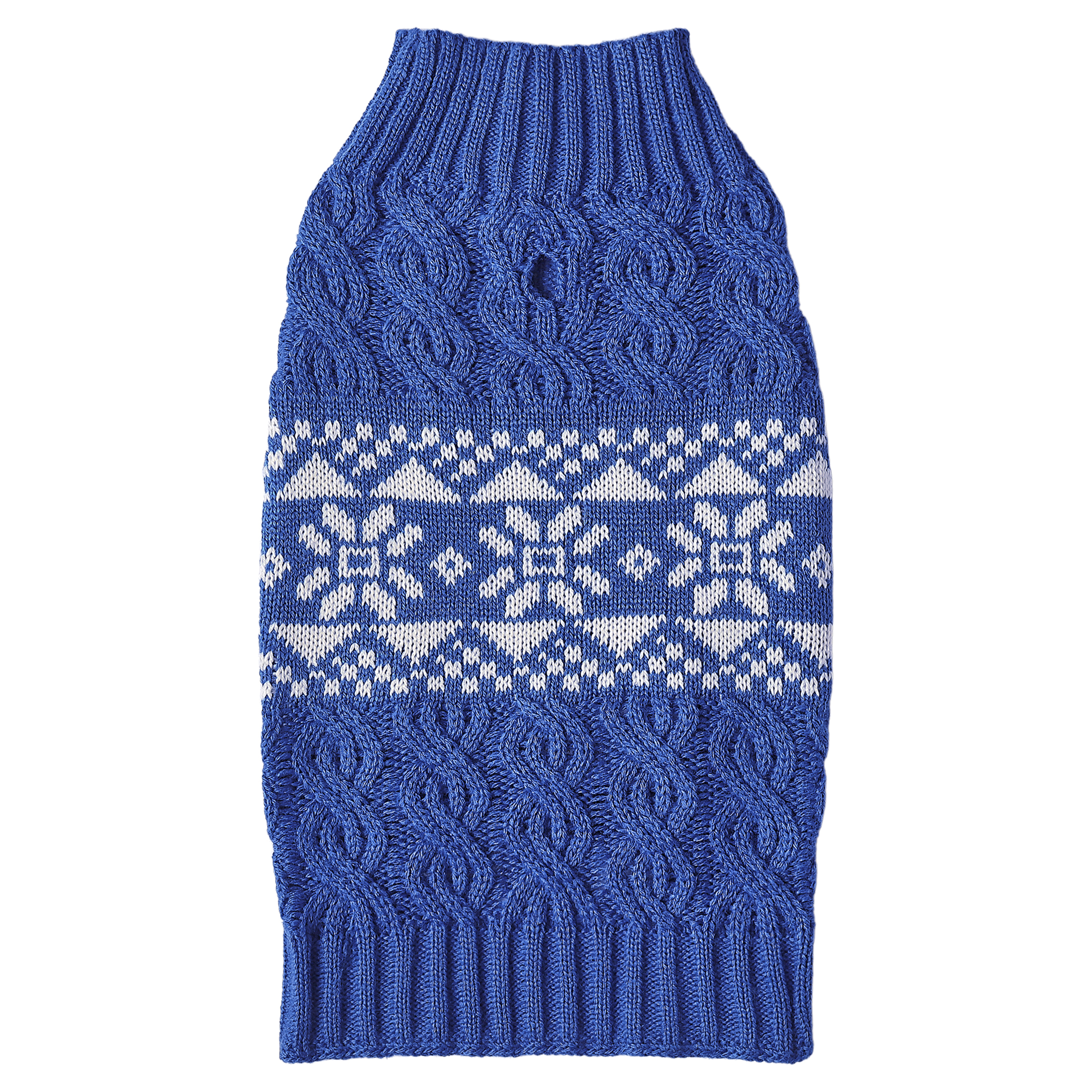 Vibrant Life Holiday Pet Sweater for Cats & Dogs, Snowflakes, Blue, Extra Small