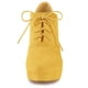 thumbnail image 2 of Botines con Tacón grueso y Plataforma Redonda Allegra K para Mujer Amarillo 38.5, 2 of 6