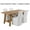 Walnut Table+Beige Chair, variant on Dayalane 63" Farmhouse Dining Table Set for 6, Solid Wood Kitchen Table Set with Linen High Back Slipcovered Parsons Dining Chairs for Kitchen Dining Restaurant, 6 Stripe Chairs & 1 Walnut Table