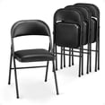 thumbnail image 1 of MECO 4-Pack of Deluxe Vinyl Padded Folding Chairs with 16 x 16 Inch Seat, Black, 1 of 7