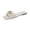White, variant on Comfortable Minimalist Slides, Women's Luxury Style Slides, Women's Square Toe Slide Sandals Faux Leather Flat Slip-On Shoes With Gold Buckle Detail for Casual Summer Daily Wear, White 8.5