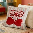 thumbnail image 3 of Office Chair Pillow 17.7 in x 17.7 in Double-Sided Printed Bow Design with Detachable Linen Pillowcase, 3 of 6