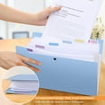 thumbnail image 4 of 8 Pockets Expanding File Folder, Accordion File Organizer with Colorful Labels, Cute Folders for Documents, Portable File Folder Organizer for School Office Supplies, Letter Size, Blue, 4 of 6