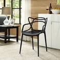thumbnail image 4 of Modern Contemporary Dining Armchair (Indoor and Outdoor), Black, Plastic, 4 of 4