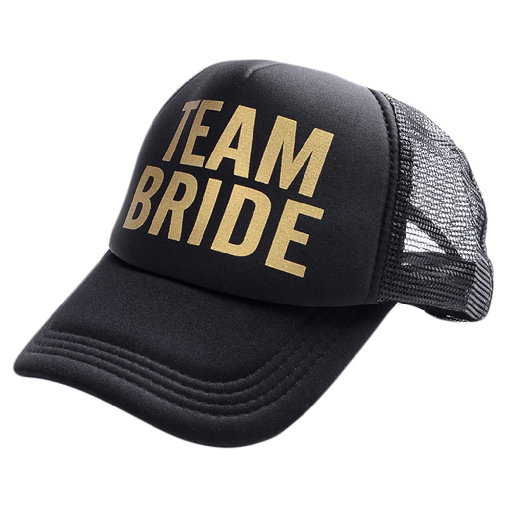 Huwaioury Bride Tribe Snapback Trucker Mesh Hat Gold Letters Arrow Wedding Baseball Cap