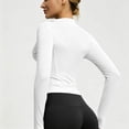 thumbnail image 4 of Sewkxo Women's Workout Jacket Lightweight Zip Up Cropped Yoga Jackets Slim Fit Athletic Tops with Thumb Holes,White S, 4 of 6