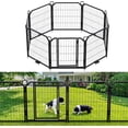 thumbnail image 1 of Professional 8 - Panel Foldable Metal Dog Playpen, 24 - Inch Height, Stainless Steel, Portable Pet Fence with Secure Lock, Modular Indoor/Outdoor Exercise Pen, 1 of 5