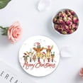thumbnail image 4 of RYLABLUE Merry Christmas Cartoon Set of 8 Round Coaster for Drinks, Absorbent Ceramic Stone Coasters Cup Mat with Cork Base for Home Kitchen Room Coffee Table Bar Decor, 4 of 5