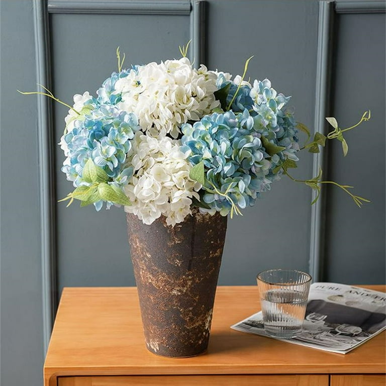 SLYNSHome Artificial Hydrangea Flowers,Fake Hydrangea Bouquet No Fade Faux  Hydrangea Plants for Wedding Bridle Bouquet Outdoor Home Garden Kitchen ...