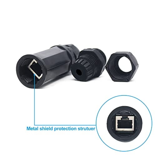 Caja de cable Ethernet YIOVVOM RJ45 blindada a prueba de agua hembra