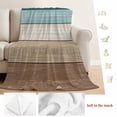 thumbnail image 5 of Teal Brown Blanket Soft Cozy Warm Throw Blanket for Couch, Plush Fuzzy Flannel Fleece Blankets for Sofa, Farmhouse Vintage Abstract Wooden Grain Bed Blankets Lightweight Gifts for Women, 40"x50", 5 of 9