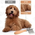 thumbnail image 5 of ToyKingdee Dog Dematting Brush & Rake, Detangler Brush for Dogs, Comb Tool for Grooming, Best for Doodles, Poodles, Goldendoodles, Cats & Other Pets, Matted Fur Removal On Undercoat, 5 of 9