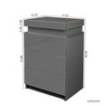 thumbnail image 3 of Nightstand with 3 Drawers, Modern High Gloss Bedside Table with LED Light and Openable Tabletop, Wood Side Table with Large Storage Space for Bedroom, Living Room, Gray, 3 of 7