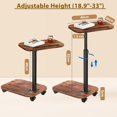 thumbnail image 3 of C Table End Table Adjustable Height, Cuopluber 360°Swivel TV Tray Table for Small Spaces, Couch Tables That slide under, C Shaped Side Tables living room and bedroom for Sofa, Bed,Chair, Snack, 3 of 7