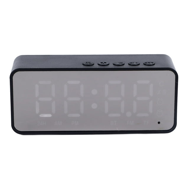 Reloj Despertador Digital, Reloj Con Espejo, Altavoz, Pantalla De Nivel De Batería Para Dormitorio