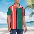 thumbnail image 5 of Fotbe Vertical Stripes Hawaiian Shirt For Men Unisex Summer Beach Casual Short Sleeve Cotton Linen Button Down Shirts-Large, 5 of 9