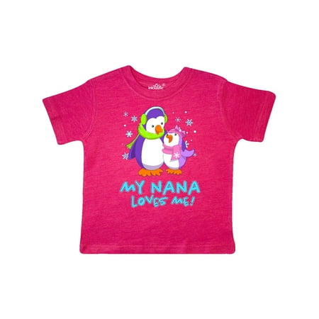 

Inktastic My Nana Loves Me! Cute Penguins Gift Toddler Toddler Girl T-Shirt
