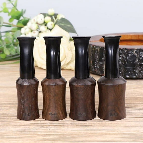 Fymlhomi 4 Sizes Set Ebony Wooden Cigar Mouthpiece Tips Portable Cigar Holder (38-42/43-47/48-52/53-57)