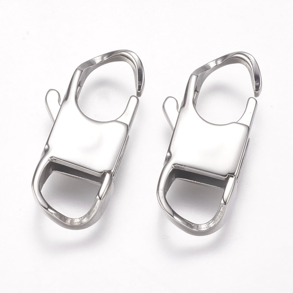 30pcs Resistant 304 Stainless Steel Lobster Claw Clasps Stainless Steel color 26x12x5mm Hole: 6x7.5mm
