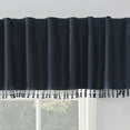 thumbnail image 2 of Sun Zero Evelina Faux Dupioni Silk Beaded Tassels Thermal Extreme 100% Blackout Back Tab Curtain Valance,50" X 17", Navy Blue, 2 of 8