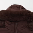 thumbnail image 5 of Cropped Puffer Jacket For Womens 2025 Winter Stand Collar Zip Up Quilted Puffer Coats With Faux Fur Hood Trendy, 5 of 8