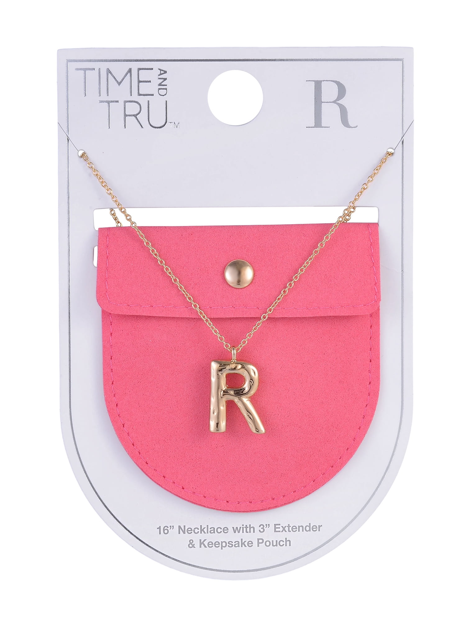 Time and Tru Goldtone Hammered Initial "R" Pendant Necklace