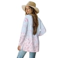 thumbnail image 3 of SCRAWLGOD Cherry Blossom Women's Cardigan Sweaters Long Sleeve for Women Dressy Long Sleeve Womens Long Cardigan Size L Stretchable Sweater Jacket for Women Casual, 3 of 7