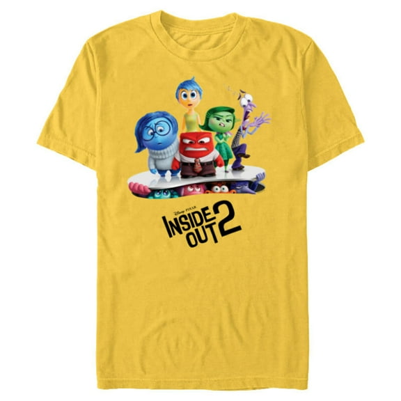 Disney and Pixar’s Inside Out 2 New Emotions Official Poster- Short Sleeve Blended T-Shirt for Adults - Customized-Yellow