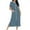 Navy, variant on ShomPort Womens Housecoat Zip Front Short Sleeve Loose Sleep Robes Print Long Nightgowns with Pockets Loungewear
