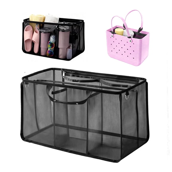 Oudizz Beach Bag Organizer Inserts Compatible with X Large Bogg Bag, Black, Big