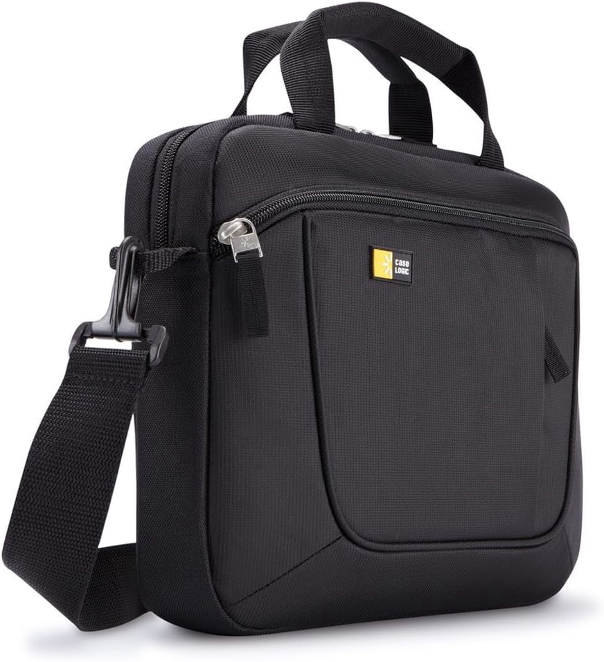 Laptop Carrying Case Shoulder Strap,15 inch Computer Bag,Side Open Messenger Bag with 4 Zipper Pockets&Handle,Black