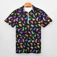 thumbnail image 3 of Fun Dinosaur Pattern Men Zipper T-shirt Summer Casual Short Sleeve T-shirt Top, 3 of 7