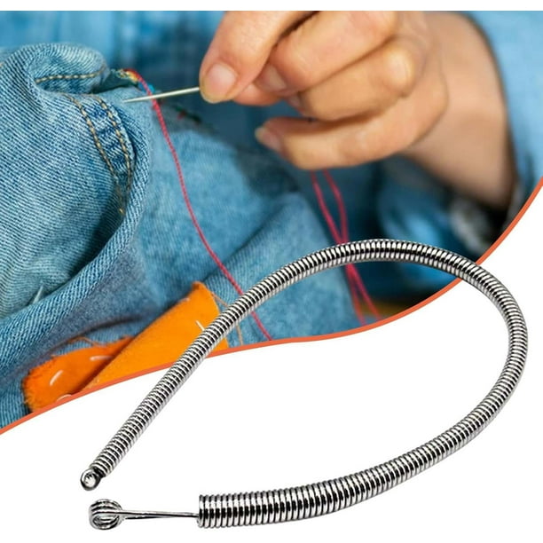 Herramienta para enhebrador de cuerda de muelle | Enhebrador flexible de cordón 9,84" | Kit de lazo de costura multiusos para cinturones de tela, tiras, punto, gomas elásticas | Accesorio de