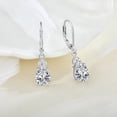 thumbnail image 3 of Divine Creation 925 Sterling Silver 2Ct Pear Cut Diamond Drop Dangle Earrings For Womens 14K White Gold Plated, 3 of 4