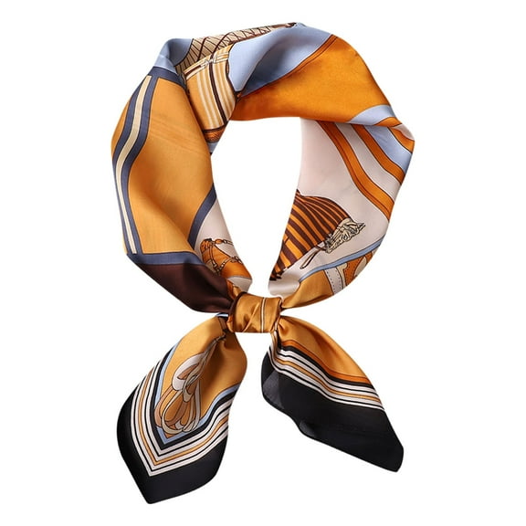 Angala Silk Scarves For Women Elegant Letter Print Square Scarf Fashionable Accessory For And Casual Wear Soft Stylish Basic Silk Scarves
