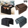 thumbnail image 5 of Organizador de apoyabrazos de sofá, soporte de sofá con control remoto, organizador de sofá de tela Oxford con bandeja portavasos para reposabrazos de silla de colchón reclinable, negro, tamaño libre, 5 of 5