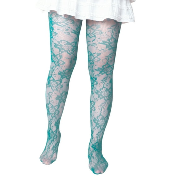Floral Fishnet Lace Pantyhose Elegant Colorful Mesh Tights Stockings for Women